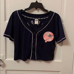 Pink Yankees women crop size S/P